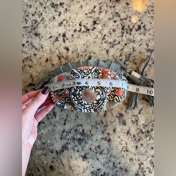 Miss Albright, Anthropologie , canvas, and leather clutch new without tags - Picture 4 of 7